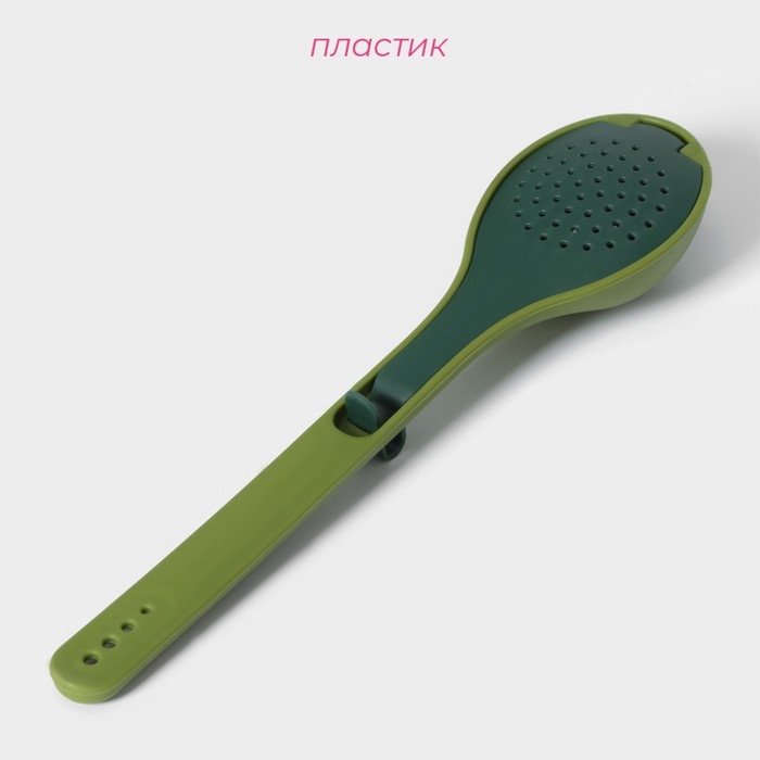 Ложка для варки трав и специй Доляна &laquo;Симплекс&raquo;, 27,3&times;6,5&times;3 см, цвет зелёный
