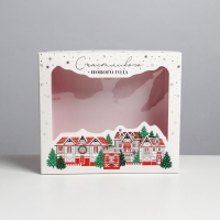 Коробка подарочная новогодняя складная &laquo;Crystal&raquo;, 23.5 х 20.5 х 5.5 см, Новый год