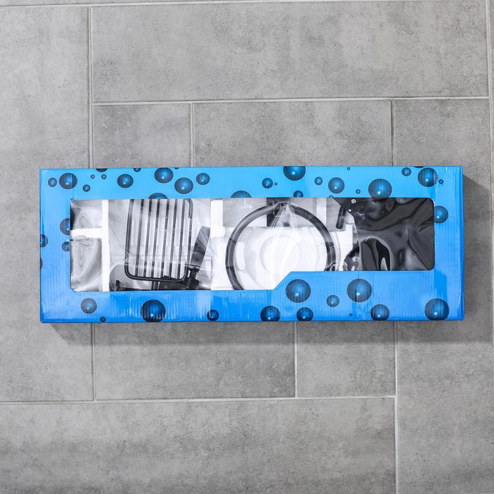 Набор для ванной комнаты &laquo;Лофт&raquo;, 6 предметов, цвет чёрный