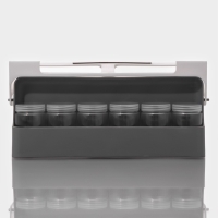 Органайзер подвесной для сыпучих продуктов в комплекте с банками, 6 шт (125 мл), 32&times;13,5&times;9,5 см