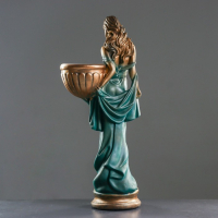 Фигура с кашпо "Девушка в платье" бронза голубой-зеленый, 1,2 л / 21х84х34см Фигура с кашпо "Девушка в платье" бронза голубой-зеленый, 1,2 л / 21х84х34см