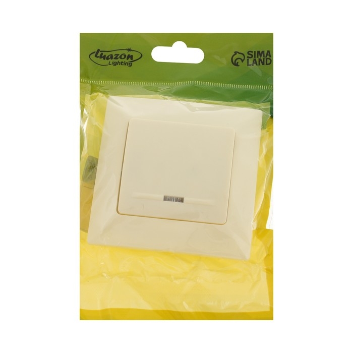 Выключатель Luazon Lighting Выключатель Luazon Lighting "Антей", 10 А, 1 клавиша, с подсветкой, скрытый бежевый