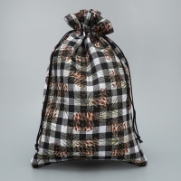 Мешочек подарочный холща &laquo;Клетка&raquo;, 20 х 30 см +/- 1.5 см, Новый год