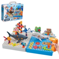 Конструктор винтовая мозаика &laquo;Морской мир&raquo;, с электрическим шуруповертом, 193 детали