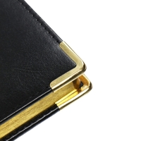 Ежедневник недатированный А5+, 136 листов Sidney Nebraska, твёрдая обложка, искусственная кожа, золотой срез, золотые уголки, чёрный