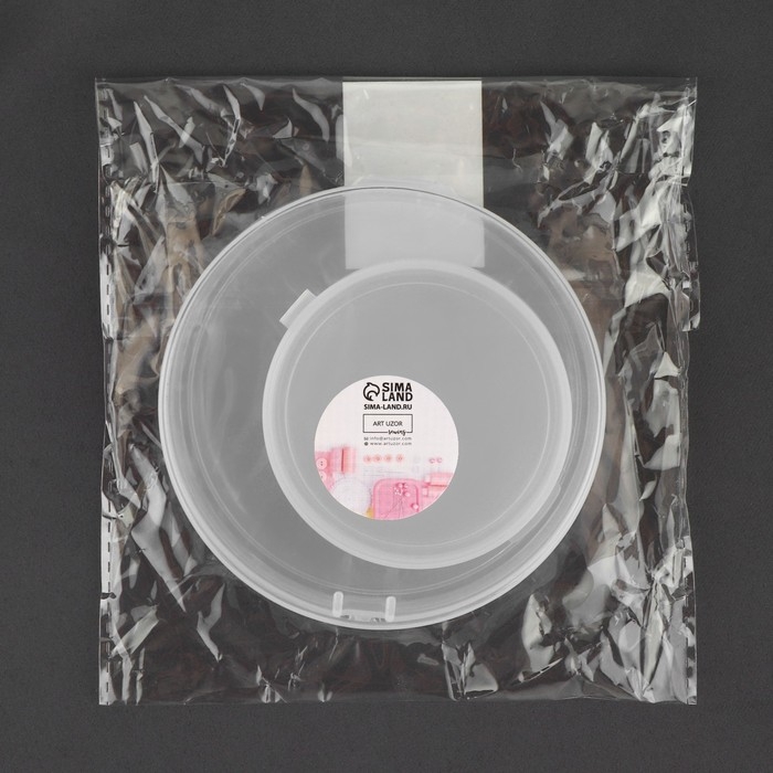 Набор контейнеров для рукоделия, 2 шт, d = 9 &times; 3 / 6,5 &times; 2,5 см, цвет прозрачный