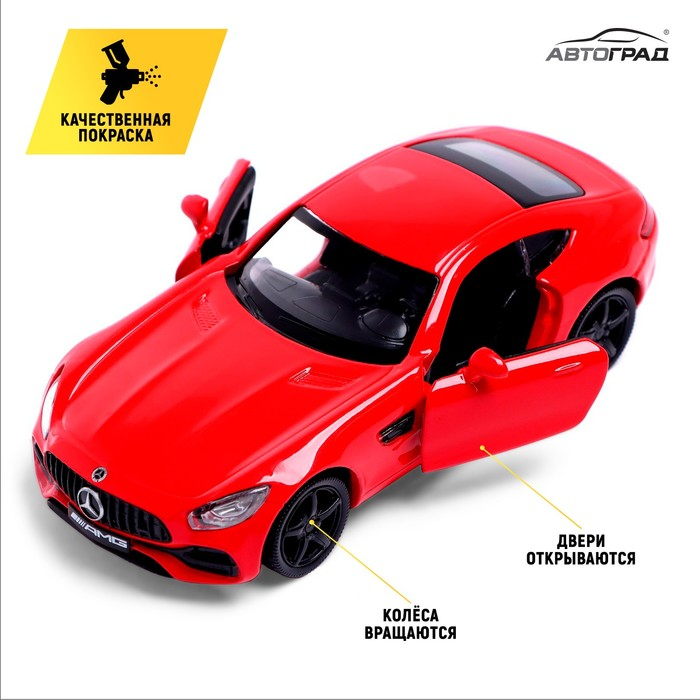 Машина металлическая MERCEDES-AMG GT S, 1:32, открываются двери, инерция, цвет красный