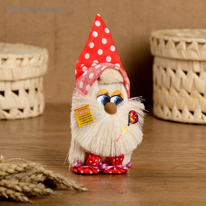 Оберег &laquo;Домовой с ложкой&raquo;, 12 см, микс