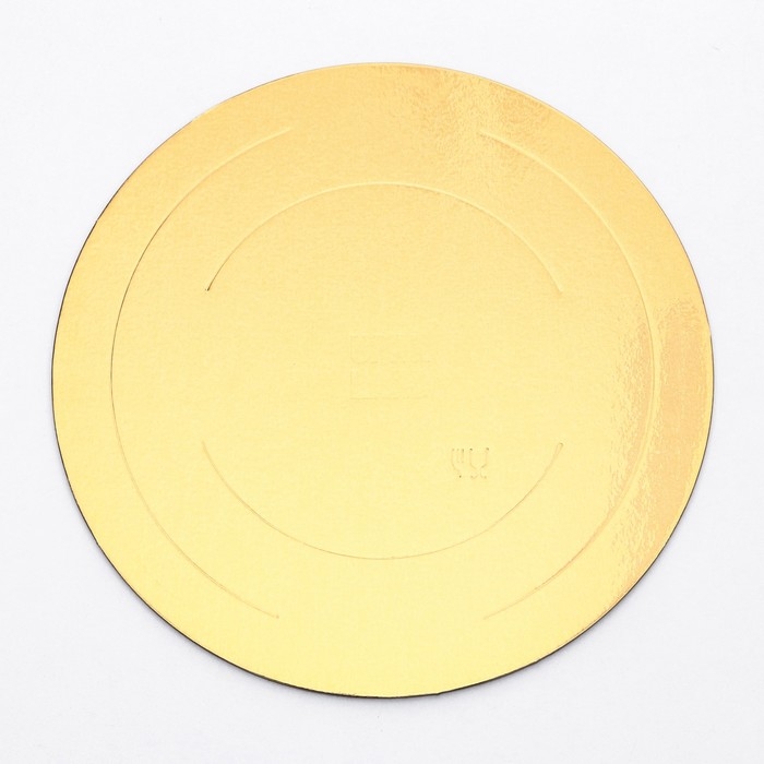 Кондитерская подложка, под торт, золото-белая, 28 см, 3,2 мм