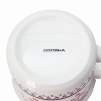 Кружка фарфоровая Доляна &laquo;Новый год. Снежинки&raquo;, 380 мл