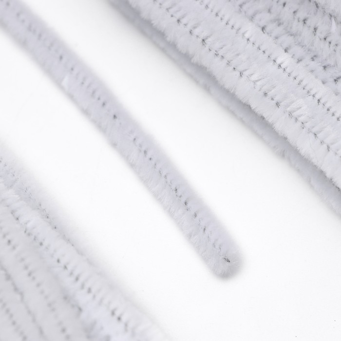 Проволока с ворсом для поделок и декора набор 50 шт., размер 1 шт. 30 &times; 0,6 см, цвет белый