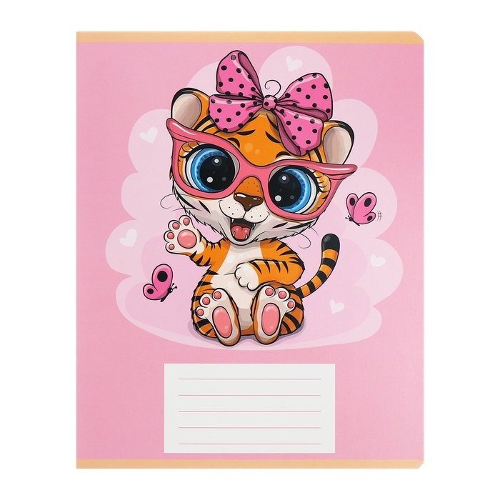 Комплект тетрадей из 10 штук, 12 листов в клетку Calligrata Комплект тетрадей из 10 штук, 12 листов в клетку Calligrata "Тигрёнок", обложка мелованный картон, ВД-лак, блок офсет, 5 видов по 2 штуки