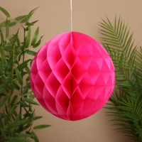 Шар бумажный декоративный, диаметр 30 см, цв. т. розовый Шар бумажный декоративный, диаметр 30 см, цв. т. розовый