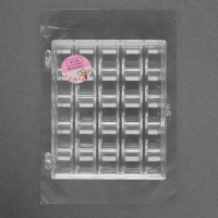 Органайзер для ниток, на 25 шпулек, 12,3 &times; 10 &times; 2,5 см, цвет прозрачный