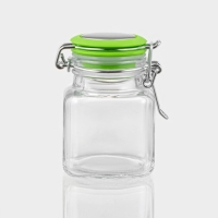 Банка стеклянная для хранения сыпучих продуктов &laquo;Прима&raquo;, 100 мл, 7,5&times;5&times;8 см, с бугельным замком, цвет МИКС