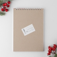 Новый год. Скетчбук в тонкой обложке на гребне &laquo;С Новокотием!&raquo;, А5, 40 листов, 100г/м2