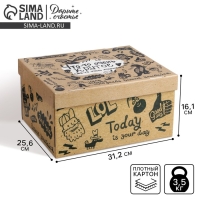 Коробка подарочная складная, упаковка, &laquo;Крафт&raquo;, 31 х 25.5 х 16 см