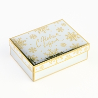 Коробка подарочная новогодняя складная «Снежинки», 21 х 15 х 7 см, Новый год Коробка подарочная новогодняя складная «Снежинки», 21 х 15 х 7 см, Новый год