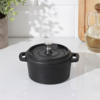 Кастрюля чугунная Volcano, 13&times;10&times;6 см, для подачи, цвет чёрный