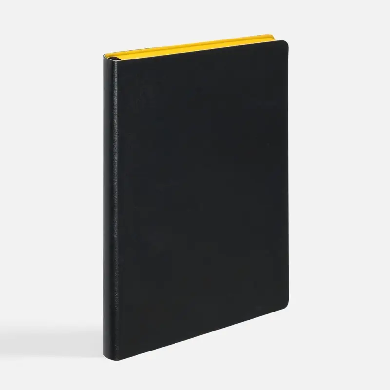 Ежедневник Doppio, недатированный, черный с желтым