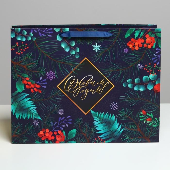 Пакет подарочный новогодний ламинированный «Роскошь волшебства», L 40 х 31 х 11,5 см, Новый год Пакет подарочный новогодний ламинированный «Роскошь волшебства», L 40 х 31 х 11,5 см, Новый год