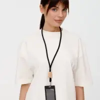 Шнурок для бейджа Tube Wood, черный