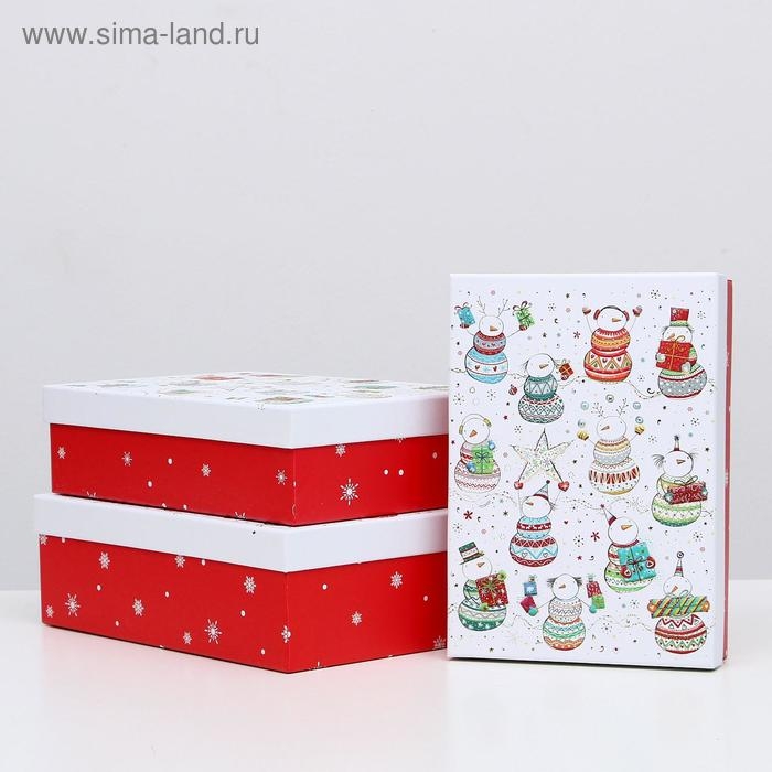 Набор коробок 3 в 1 "Новогодние игрушки", 21 х 29 х 9 - 18 х 26 х 6 см
