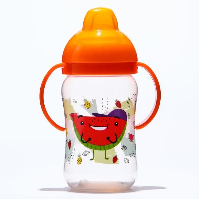 Поильник - непроливайка детский с мягким носиком &laquo;Фрукты&raquo;, 270 мл., с ручками, цвет МИКС