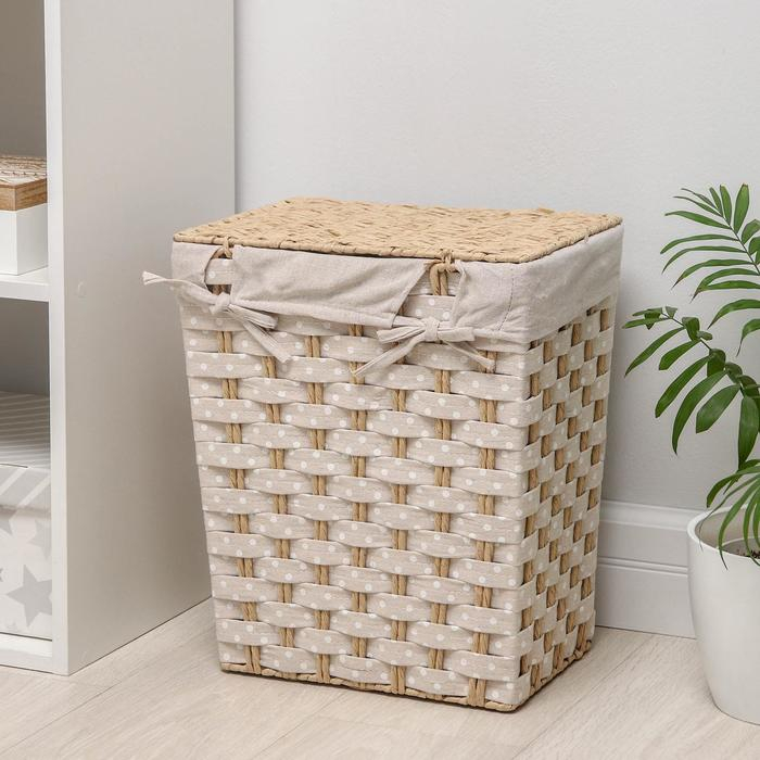 Корзина для белья Доляна «Уют», плетёная, ручная работа, 34×25×41 см Корзина для белья Доляна «Уют», плетёная, ручная работа, 34×25×41 см