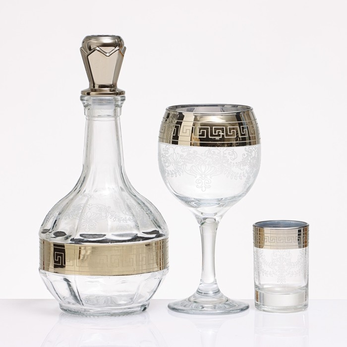 Минибар "Гармония" 13 предметов: фужеры 260 мл + графин 500 мл + стопка 60 мл
