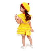 Карнавальный костюм &laquo;Цыпочка с жабо&raquo;, мех, накидка, юбка, берет, рост 122-128 см