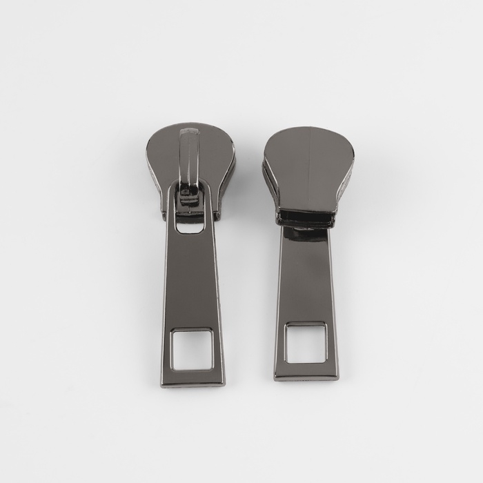 Бегунок галантерейный для молнии &laquo;Трактор&raquo;, №8, 10 шт, цвет чёрный никель