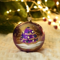 Шар "Ёлка с шарами" 9,5 см микс Шар "Ёлка с шарами" 9,5 см микс