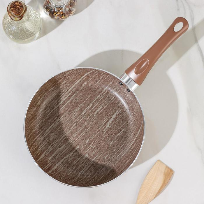 Сковорода глубокая Kantry, d=22 см, стеклянная крышка, пластиковая ручка, антипригарное покрытие, цвет коричневый Сковорода глубокая Kantry, d=22 см, стеклянная крышка, пластиковая ручка, антипригарное покрытие, цвет коричневый