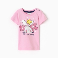 Футболка для девочки, цвет нежно-розовый, рост 80 см