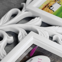 Фоторамка пластик на 2 фото 10х15 см "3 розы" белая 34х20 см Фоторамка пластик на 2 фото 10х15 см "3 розы" белая 34х20 см