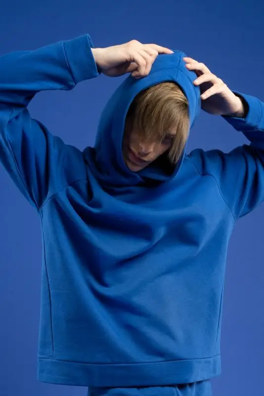 Худи унисекс H1, синее, размер XS/S