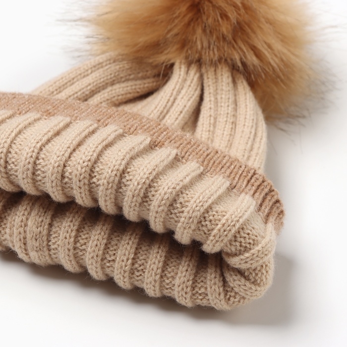 Шапка женская MINAKU, цвет песочный, размер 58-60