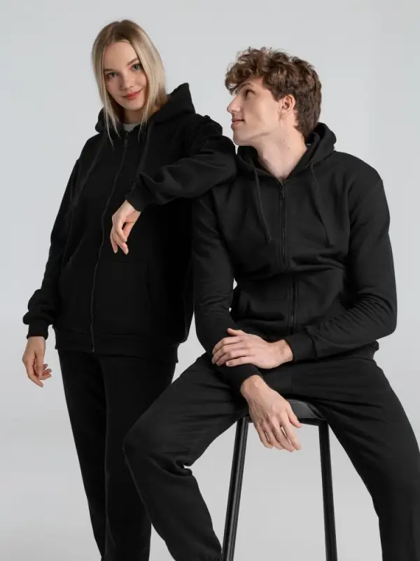 Толстовка на молнии с капюшоном Siverga Heavy 2.0, черная, размер 3XL