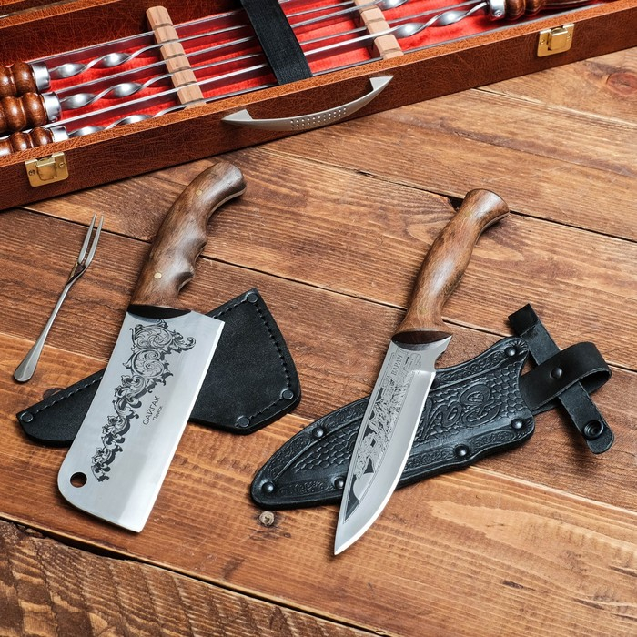 Набор с шампурами Набор с шампурами "Горный дух" кейс, шампуры, два ножа