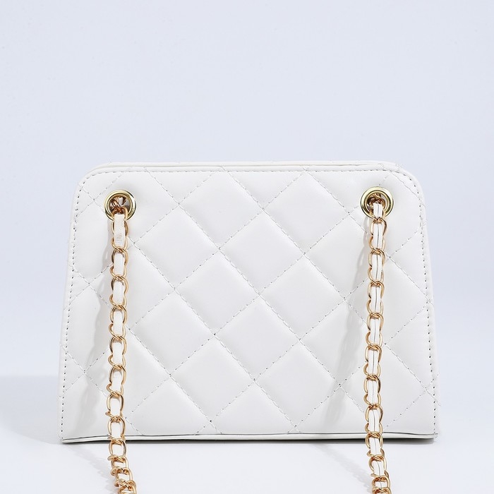 Сумка женская, клатч на молнии, цвет белый