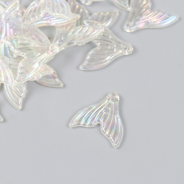 Декор для творчества пластик Декор для творчества пластик "Хвост" перламутровый, прозрачный набор 30 шт 2х2 см