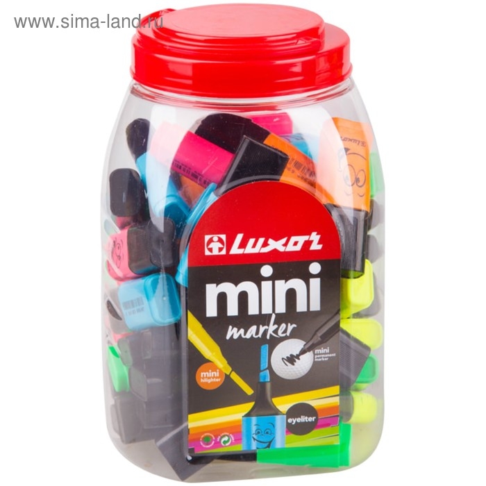 Маркер текстовыделитель Luxor Eyeliter mini, 1.0-4.5 мм, микс