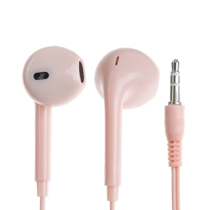 Наушники U19, проводные, вкладыши, 1 м, Jack 3.5 мм, розовые Наушники U19, проводные, вкладыши, 1 м, Jack 3.5 мм, розовые