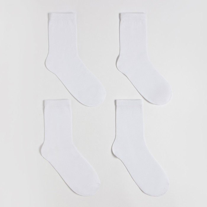 Набор носков MINAKU, 4 пары, цвет белый, р-р 43-46 (29 см)