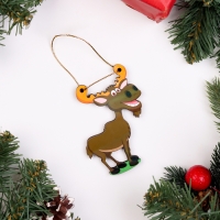 Ёлочная игрушка двусторонняя "Лось", 9х6 см Ёлочная игрушка двусторонняя "Лось", 9х6 см