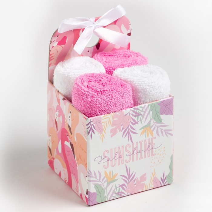 Набор махровых полотенец Этель Tropic 30х30 см-4шт, 100% хлопок 340 гр/м2 Набор махровых полотенец Этель Tropic 30х30 см-4шт, 100% хлопок 340 гр/м2