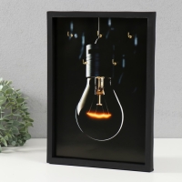 Ключница открытая "Лампочка. Лофт" 5 крючков, 23х32 см Ключница открытая "Лампочка. Лофт" 5 крючков, 23х32 см