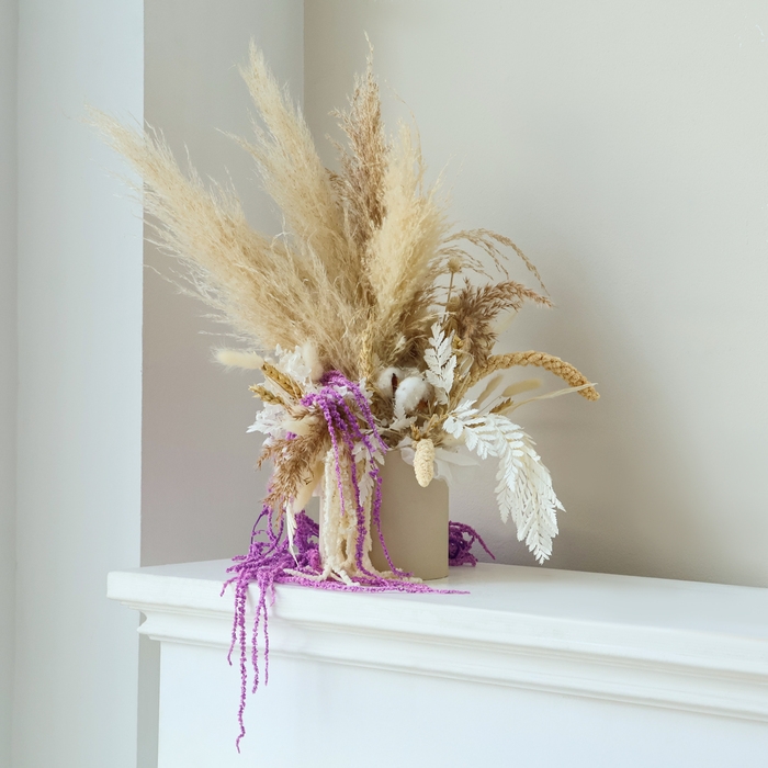 Сухие цветы амаранта, 100 г, размер листа: от 50 до 60 см, цвет фиолетовый