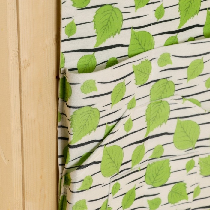 Настенный подвесной органайзер на люверсах 8 отделений, принт березка, 62х30 см, войлок Настенный подвесной органайзер на люверсах 8 отделений, принт березка, 62х30 см, войлок